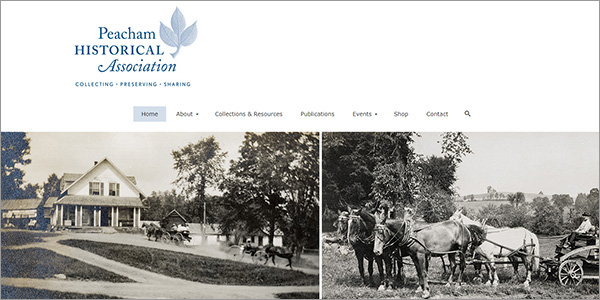 Peacham Historical Association - website design by tmiller web design